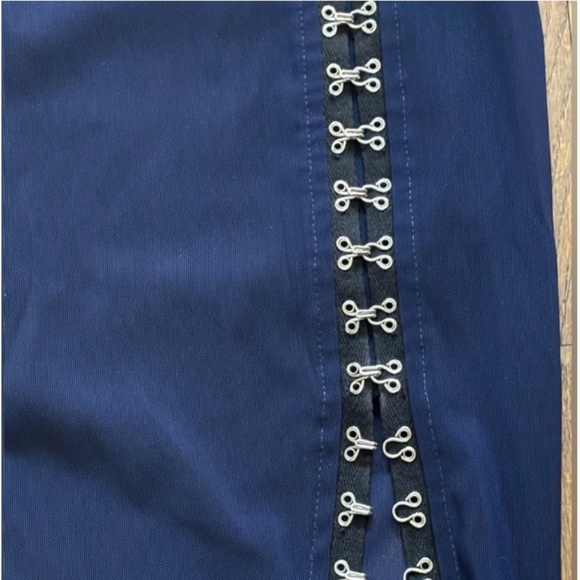 BEC + BRIDGE Navy Mesh Pencil Skirt With Slit | 2 - Picture 11 of 11